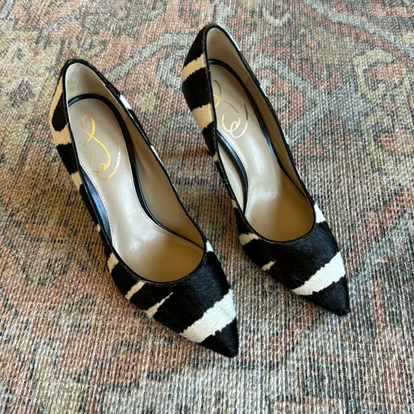 🆕 Sam Edelman Hazel Pointed Toe Pump Zebra Brahma - Picture 4 of 13